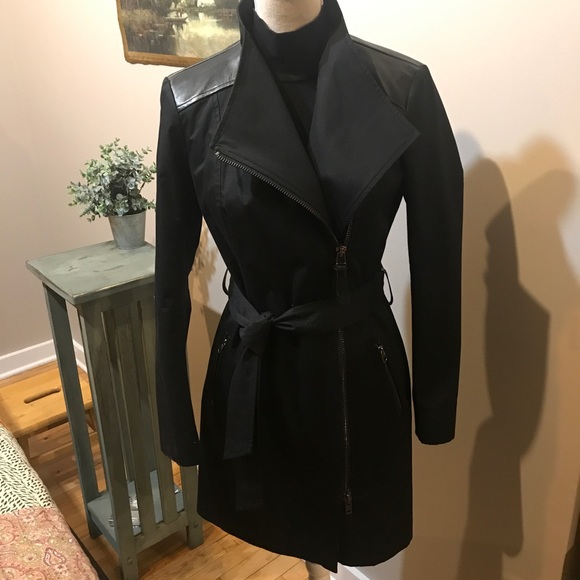 Mackage Jackets & Blazers - Mackage Leather Trim Trench Coat